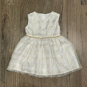 Mia & Mimi 6-9 Months Girls Dress Party Easter Formal Silver Gold Plaid